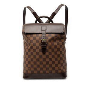 LOUIS VUITTON Brown Damier Leather Backpack